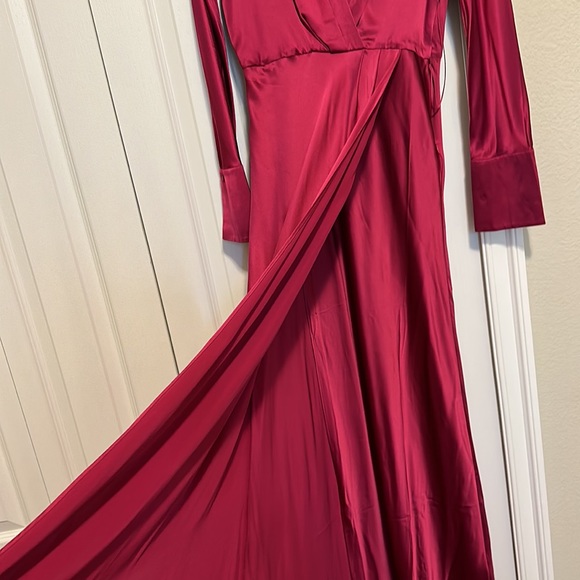 Raspberry silk maxi dress, brand new - Picture 3 of 6